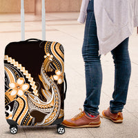 Orange Black Aloha Hawaii Luggage Cover Polynesian Shark Tattoo Plumeria