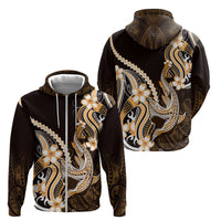 Orange Black Aloha Hawaii Zip Hoodie Polynesian Shark Tattoo Plumeria LT14 - Polynesian Pride