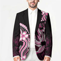 Pink Black Aloha Hawaii Blazer Polynesian Shark Tattoo Plumeria