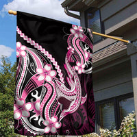 Pink Black Aloha Hawaii Garden Flag Polynesian Shark Tattoo Plumeria