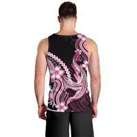 Pink Black Aloha Hawaii Men Tank Top Polynesian Shark Tattoo Plumeria