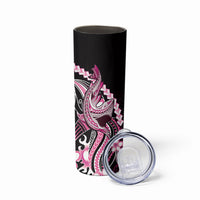 Pink Black Aloha Hawaii Skinny Tumbler Polynesian Shark Tattoo Plumeria