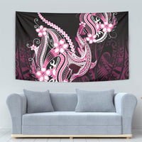 Pink Black Aloha Hawaii Tapestry Polynesian Shark Tattoo Plumeria