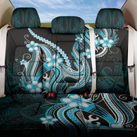 Blue Black Aloha Hawaii Back Car Seat Cover Polynesian Shark Tattoo Plumeria