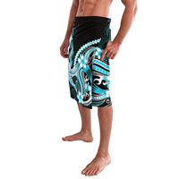 Blue Black Aloha Hawaii Lavalava Polynesian Shark Tattoo Plumeria
