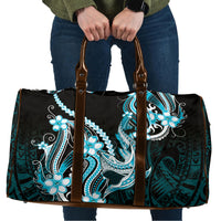Blue Black Aloha Hawaii Travel Bag Polynesian Shark Tattoo Plumeria