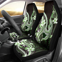 Green Black Aloha Hawaii Car Seat Cover Polynesian Shark Tattoo Plumeria