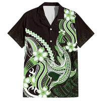 Green Black Aloha Hawaii Hawaiian Shirt Polynesian Shark Tattoo Plumeria
