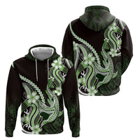 Green Black Aloha Hawaii Hoodie Polynesian Shark Tattoo Plumeria LT14 - Polynesian Pride