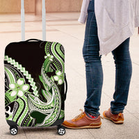Green Black Aloha Hawaii Luggage Cover Polynesian Shark Tattoo Plumeria
