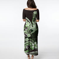 Green Black Aloha Hawaii Puletasi Polynesian Shark Tattoo Plumeria LT14 - Polynesian Pride