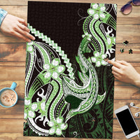 Green Black Aloha Hawaii Puzzle Polynesian Shark Tattoo Plumeria