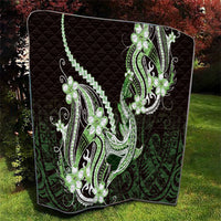 Green Black Aloha Hawaii Quilt Polynesian Shark Tattoo Plumeria
