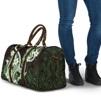Green Black Aloha Hawaii Travel Bag Polynesian Shark Tattoo Plumeria