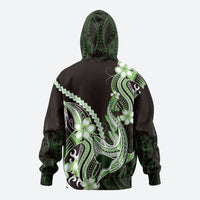 Green Black Aloha Hawaii Zip Hoodie Polynesian Shark Tattoo Plumeria LT14 - Polynesian Pride