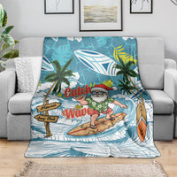 Hawaii Summer Christmas Blanket Surfing Santa Shaka Catch The Wave