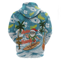Hawaii Summer Christmas Hoodie Surfing Santa Shaka Catch The Wave LT14 - Polynesian Pride