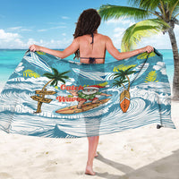 Hawaii Summer Christmas Sarong Surfing Santa Shaka Catch The Wave