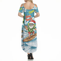 Hawaii Summer Christmas Summer Maxi Dress Surfing Santa Shaka Catch The Wave LT14 - Polynesian Pride
