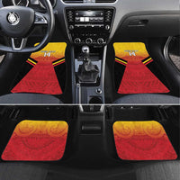 Papua New Guinea Rugby Custom Car Mats Go PNG Hunters Polynesian Pattern LT14 Set 4pcs Red - Polynesian Pride