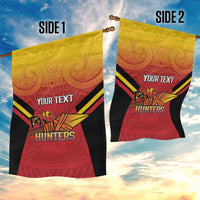 Papua New Guinea Rugby Custom Garden Flag Go PNG Hunters Polynesian Pattern - Polynesian Pride