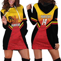 Papua New Guinea Rugby Custom Hoodie Dress Go PNG Hunters Polynesian Pattern - Polynesian Pride