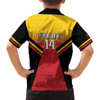 Papua New Guinea Rugby Custom Kid Hawaiian Shirt Go PNG Hunters Polynesian Pattern - Polynesian Pride