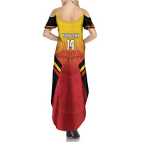 Papua New Guinea Rugby Custom Summer Maxi Dress Go PNG Hunters Polynesian Pattern - Polynesian Pride