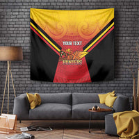 Papua New Guinea Rugby Custom Tapestry Go PNG Hunters Polynesian Pattern - Polynesian Pride