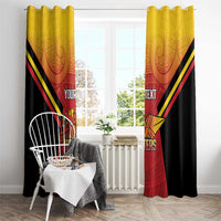 Papua New Guinea Rugby Custom Window Curtain Go PNG Hunters Polynesian Pattern - Polynesian Pride
