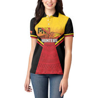 Papua New Guinea Rugby Custom Women Polo Shirt Go PNG Hunters Polynesian Pattern - Polynesian Pride