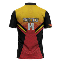 Papua New Guinea Rugby Custom Zipper Polo Shirt Go PNG Hunters Polynesian Pattern - Polynesian Pride