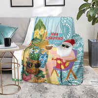 Aloha Hawaii Mele Kalikimaka Blanket Chilling Santa With Pineapple - Polynesian Pattern LT14 - Polynesian Pride