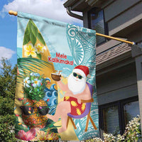 Aloha Hawaii Mele Kalikimaka Garden Flag Chilling Santa With Pineapple - Polynesian Pattern LT14 - Polynesian Pride