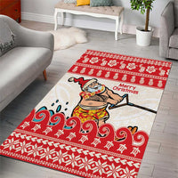 Mele Kalikimaka Hawaii Area Rug Water-skiing Santa Tropical Vibes LT14 - Polynesian Pride