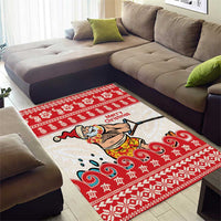 Mele Kalikimaka Hawaii Area Rug Water-skiing Santa Tropical Vibes LT14 - Polynesian Pride