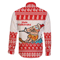 Mele Kalikimaka Hawaii Family Matching Summer Maxi Dress and Hawaiian Shirt Water-skiing Santa Tropical Vibes LT14 - Polynesian Pride