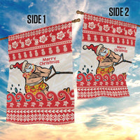 Mele Kalikimaka Hawaii Garden Flag Water-skiing Santa Tropical Vibes LT14 - Polynesian Pride