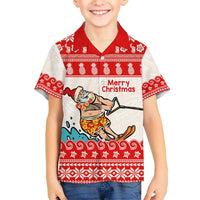 Mele Kalikimaka Hawaii Hawaiian Shirt Water-skiing Santa Tropical Vibes LT14 - Polynesian Pride