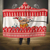 Mele Kalikimaka Hawaii Hooded Blanket Water-skiing Santa Tropical Vibes LT14 - Polynesian Pride