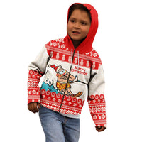 Mele Kalikimaka Hawaii Kid Hoodie Water-skiing Santa Tropical Vibes