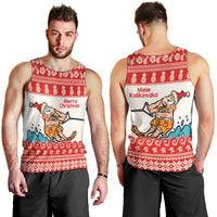Mele Kalikimaka Hawaii Men Tank Top Water-skiing Santa Tropical Vibes LT14 - Polynesian Pride