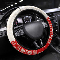 Mele Kalikimaka Hawaii Steering Wheel Cover Water-skiing Santa Tropical Vibes LT14 Universal Fit Red - Polynesian Pride
