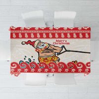Mele Kalikimaka Hawaii Tablecloth Water-skiing Santa Tropical Vibes LT14 Red - Polynesian Pride