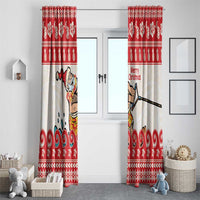 Mele Kalikimaka Hawaii Window Curtain Water-skiing Santa Tropical Vibes LT14 - Polynesian Pride