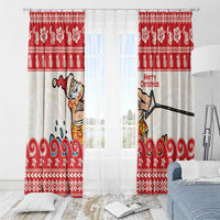 Mele Kalikimaka Hawaii Window Curtain Water-skiing Santa Tropical Vibes LT14 - Polynesian Pride