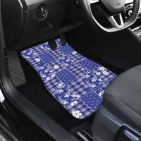 Blue Palaka Japanese Patterns Car Mats Koi Fish Asanoha Sakura Patchwork Stylized LT14 - Polynesian Pride