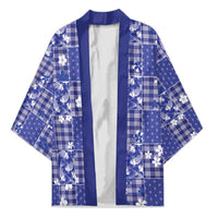 Blue Palaka Japanese Patterns Kimono Koi Fish Asanoha Sakura Patchwork Stylized - Polynesian Pride