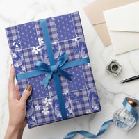 Blue Palaka Japanese Patterns Wrapping Paper Koi Fish Asanoha Sakura Patchwork Stylized LT14 - Polynesian Pride