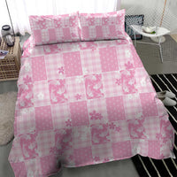 Pink Palaka Japanese Patterns Bedding Set Koi Fish Asanoha Sakura Patchwork Stylized - Polynesian Pride